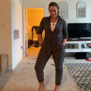 Grey jump suit